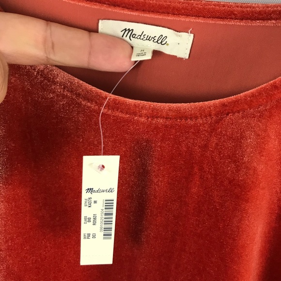 Madewell Velvet Butterfly Top on Burnt Orange NWT - Picture 4 of 8